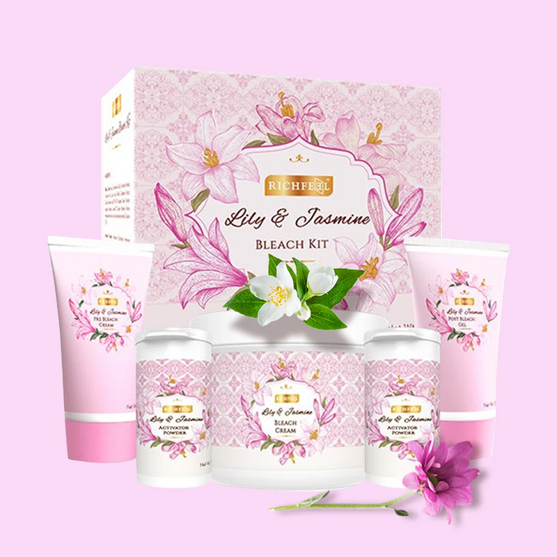 RICHFEEL NATURAL LILY & JASMINE BLEACH KIT ( BUMPER OFFER 2 + 1 FREE PACK )
