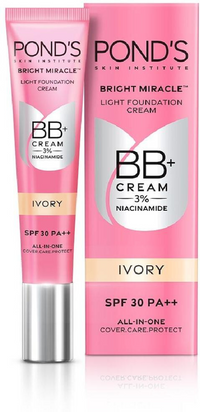 POND'S BRIGHT MIRACLE LIGHT FOUNDATION CREAM BB+ CREAM 3% NIACINAMIDE SPF 30 PA++ 18G