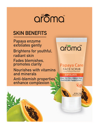 AROMA LEAFS Papaya Care Face Scrub – Tan Removal & Brightening Scrub for Smooth, Glowing Skin