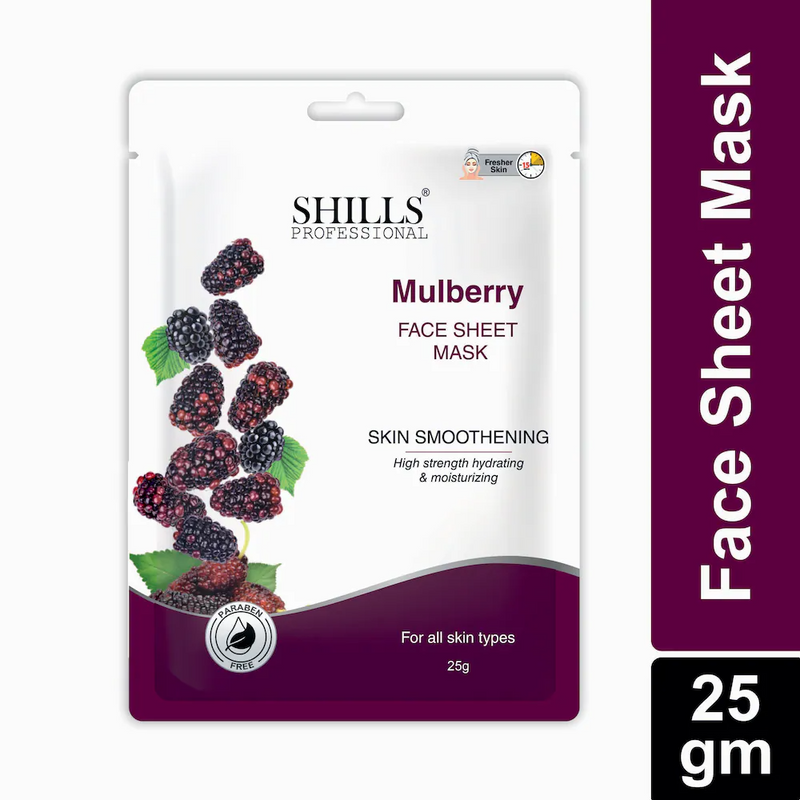 SHILLS PROFESSIONAL MULBERRY FACE SHEET MASK SKIN SMOOTHENING